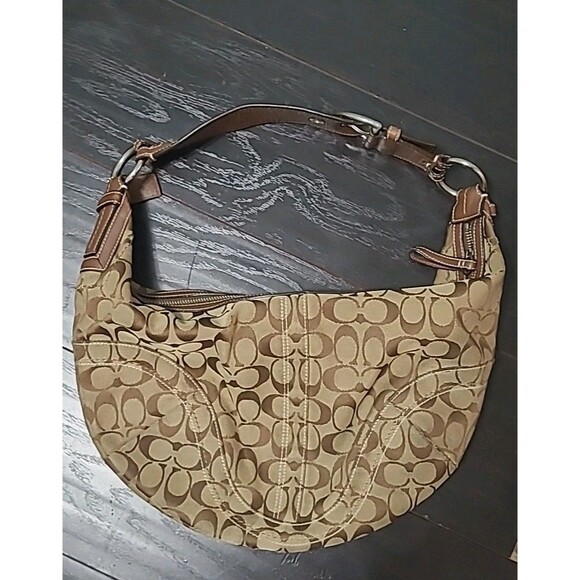 Vtg Coach Tan Brown Signature C Mini Shoulder Bag 90s Y2K No J0632-10075 - Picture 1 of 10